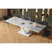 Designimpex Design Esstisch Tisch HEV-111 ausziehbar 160 bis 256 cm