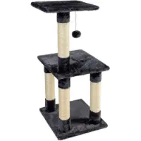 NYVI Katzen Kratzbaum Trient 85 cm groß anthrazit - Deluxe Mini Katzenbaum mit einer Plattform, Fellball und 4 Sisal Kratzsäulen - Stabiles und Robustes Katzenhaus