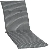 NYVI Auflage für Gartenliegen Barcelona 193x60 cm Grau Weiße Streifen – Liegenauflage mit Komfortschaumkern und Bezug – Sitzpolster für Gartenliegen - 100