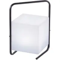 Etc-shop RGB LED Tischlampe, Fernbedienung, Würfel weiß, IP44, H 29cm