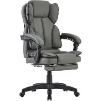 Trisens Schreibtischstuhl Bürostuhl Gamingstuhl Racing Chair Chefsessel mit Fußstütze,Farbe:Dunkelgrau - Schwarz