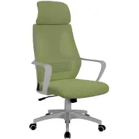 Trisens Bürostuhl mit Lordosenstütze im Netzstoff-Design Schreibtischstuhl mit Wippfunktion ergonomischer Drehstuhl mit einer verstellbaren atmungsaktiven Rückenlehne,Farbe:Grau/Grün