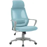 Trisens Bürostuhl mit Lordosenstütze im Netzstoff-Design Schreibtischstuhl mit Wippfunktion ergonomischer Drehstuhl mit einer verstellbaren atmungsaktiven Rückenlehne,Farbe:Grau/Blau