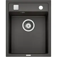 NABER Spüle ANGOLA 40 in METALLICO mit Drehexcenterbedienung / Cin-Nagranit / Granitspüle