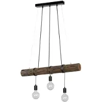 SPOT-LIGHT Hängelampe, Holz Metall, schwarz, Höhenverstellbar, 3x E27