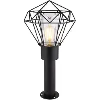 Globo Lighting LED Stehlampe, Edelstahl, schwarz, Metall, IP44, H 50 cm