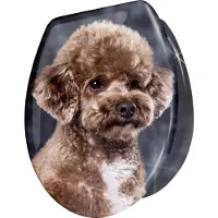 Trisens WC Sitz Toilettensitz mit Absenkautomatik Duroplast Klodeckel Klositz , Motiv:Hund