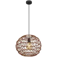 Globo Lighting LED Pendelleuchte, Metall, dunkelbraun, E27, D 39 cm