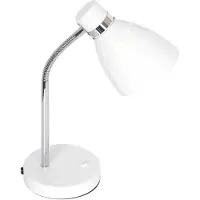 Steinhauer Tischleuchte, Metall, weiß, Spot beweglich, H 33 cm