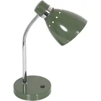 Steinhauer Tischleuchte, Metall, grün, Spot beweglich, H 33 cm
