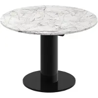 Designimpex Design Esstisch Tisch HES-111 rund oval Hochglanz ausziehbar 100-148cm