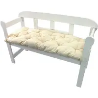 NYVI Bankauflage Ibiza 2er Set - Polsterauflage für Gartenbänke Gemütlich & Langlebig, Farbe:Ecru, Größe:110 x 45 cm
