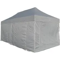 ALEOS ALU Profi Faltzelt Pavillion Marktzelt Tent 4x6 Meter EXTRASTARK mit 50mm HEXAGONALFÜSSEN, 4Seitenteile mit Tasche, Transporttrolley