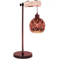 Globo RGB LED Tischleuchte, schwarz gold, Kristalle, H 55 cm