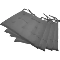 NYVI Stuhlkissen 40x40 cm ComfySeat - Sitzkissen mit Bändern / Schleife, 9-fache Steppung - Indoor & Outdoor, Farbe:Grau, Set:4er Set