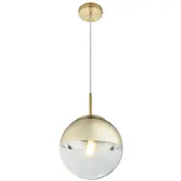 Globo Lighting LED Hängelampe, Glaskugel, gold transparent, Höhe 120 cm