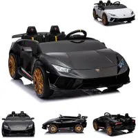 Es-toys Kinder Elektroauto Lamborghini Huracan Spider Zweisitzer, EVA-Reifen schwarz