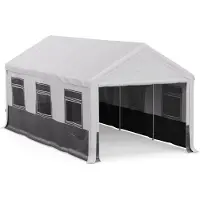 Blumfeldt Partyzelt - 6x3m, Festzelt mit Seitenwänden, Wetterfestes Gewebe, Stabiles Stahlrahmen, Einfache Montage, Ideal für Gartenpartys, BBQs & Events