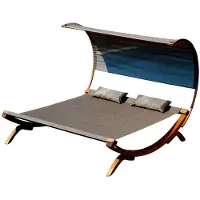AK ALEOS. XXL Sonnenliege Doppelliege SAONA-BRAUN/BRONZE aus Holz Lärche extrabreite Liegefläche für 2 Personen