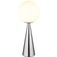 Globo Lighting LED Tischleuchte, Metall, Glaskugel, silber, E27, H 49,5 cm