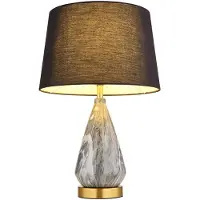 Globo LED Tischleuchte, Metall, Textil, messingfarben, H 54 cm