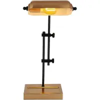 Globo Lighting LED Tischleuchte, schwarz, gold, Höhe verstellbar