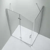 NEXTREND - GmbH Duschkabine Eckdusche 8 mm Nano Echtglas DX403 - Breite wählbar, Montage:Tür nach links öffnend, Breite Türelement:100 cm, Breite Glas feststehend:100cm
