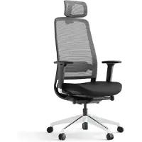 Yaasa Chair Expert Bürostuhl Ergonomisch mit Kopfstütze, Schwarz – Traglast 130 kg – 4D-Armlehnen – Regulierbare Gepolsterte Lordosenstütze