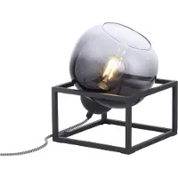 JUST LIGHT ZEA Tischleuchte E27 max.25W Schwarz/Rauchfarben 15423-18