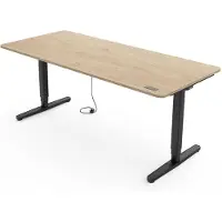Yaasa Desk Pro Höhenverstellbarer Schreibtisch Elektrisch 160 x 80 cm, Eiche hell/Schwarz – Touch Handschalter – 9 Speicherfunktionen – Höhenanzeige