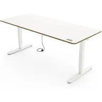 Yaasa Desk Pro Höhenverstellbarer Schreibtisch Elektrisch 180 x 80 cm, Multiplex-Weiß/Weiß – Touch Handschalter – 9 Speicherfunktionen – Höhenanzeige