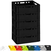 BURI 5x Fleischkiste E2 Fleischerkiste Eurobox 60x40x20cm lebensmittelecht, robust, stapelbar | Lagerkisten, Stapelkisten, Metzgerkiste Germany