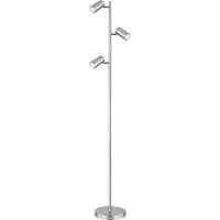 M2OUTLET Stehleuchte Luvio 3-flammig GU10 Satin Nickel Aluminium 155CM – Modernes Industrial Design