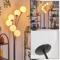 Hofstein Fossobiubo Stehlampe aus Metall/Glas in Schwarz/Weiß mit Fußschalter
