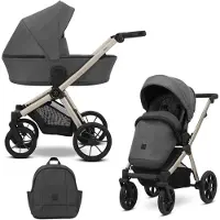 Kunert Kinderwagen Brav 2in1 - Champagnerfarbene Rahmen - Farbe: Graphit
