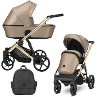 Kunert Kinderwagen Arizo Premium 2in1 - goldene Rahmenfarbe - Farbe: Cappuccino Eco