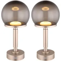 Globo Lighting 2x LED Tischleuchte, Touchdimmer, USB, AKKU, H 31,5 cm