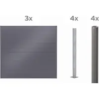 Alberts Sichtschutz Palitio als Set,umbragrau7022, zum Aufschrauben, Länge 6,00m, Profilhöhe 150mm