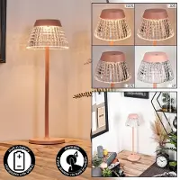 Hofstein Cosenza Tischlampe dimmbar aus Metall/Kunststoff in Rosa/Klar
