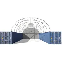TOOLPORT Rückwand für Container Überdachung 8m Breite – PRIMEtex 2300 PVC Plane, grau