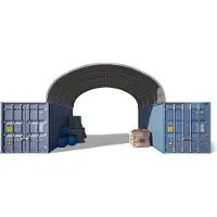 TOOLPORT Container Überdachung Contop 6x6m – PVC Plane 2300N grau – Lagerhalle Schüttgut Unterstand Zelthalle