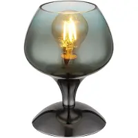 Globo Lighting LED Tischleuchte, Metall-Chrom, Grün, H 20,5 cm