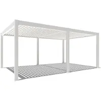 Weide E-Deluxe Plus elektrische Pergola Voll-Aluminium 4x6m mit Lamellendach weiß
