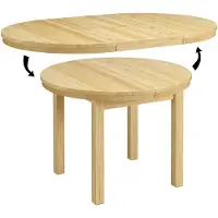 Erst-Holz Runder Tisch Küchentisch Esstisch ausziehbar 103x103x75 Kiefer massiv 90.70-41