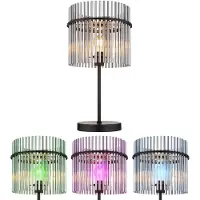 Globo Lighting Smart LED Tischleuchte, Glasstäbe, rauchfarben, H 54,5 cm