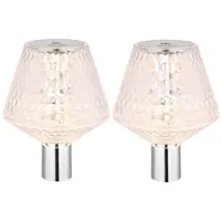 Globo Lighting 2x LED Flaschenaufsatz, Kristalleffekt, Touchdimmer, verchromt