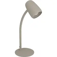 Eglo Tischlampe Carlo, Nachttischlampe mit Flexarm, Tischleuchte Schreibtisch, Lampe aus Metall in Sandfarben, E14 Fassung