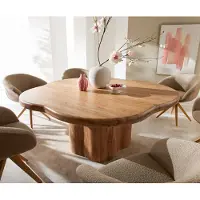 DELIFE Esstisch Orbion 180x175 Akazie Natur Holzgestell
