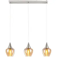 Nowa LED Hängeleuchte, 3-Flammig, Glas, silber, L 65 cm