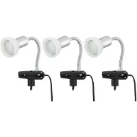 Etc-shop 3er Set LED Tischleuchte, Flexo Arm, Metall, Glas, weiß, H 34cm